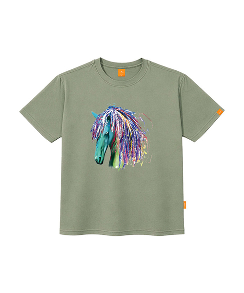 LLAMO（エラモ）の「ミントユニコーン 半袖Tシャツ 男女共用 ビッグサイズ S 4XL（Tシャツ/カットソー・レディース・ホワイト/ブラック/レッド/カーキ・SMALL/MEDIUM/LARGE/X-LARGE/2XL/4XL/3XL）」の7枚目の写真