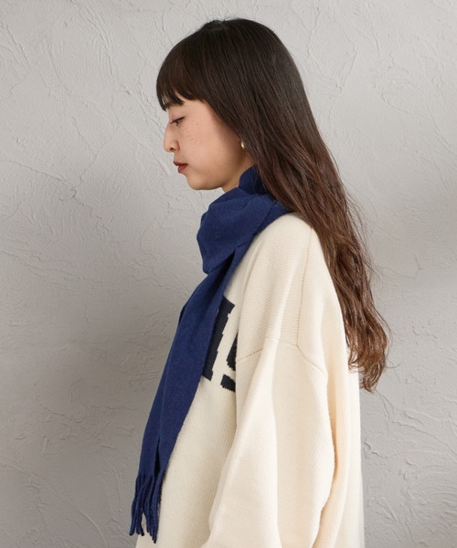 FRED PERRY（フレッドペリー）の「【WEB先行予約】[FRED PERRY/フレッドペリー] ワンポイントロゴ刺繍 ウールマフラー(WEB限定)（マフラー・レディース・ネイビー/ブラック・ONE SIZE）」の18枚目の写真