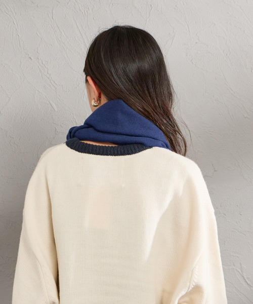 FRED PERRY（フレッドペリー）の「【WEB先行予約】[FRED PERRY/フレッドペリー] ワンポイントロゴ刺繍 ウールマフラー(WEB限定)（マフラー・レディース・ネイビー/ブラック・ONE SIZE）」の19枚目の写真