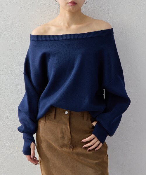 UNFORM（アンフォーム）の「【2026AW Debut】【UNFORM】スウェットライクニット（ニット/セーター・レディース・ブラック/レッド/ネイビー・FREE）」の18枚目の写真