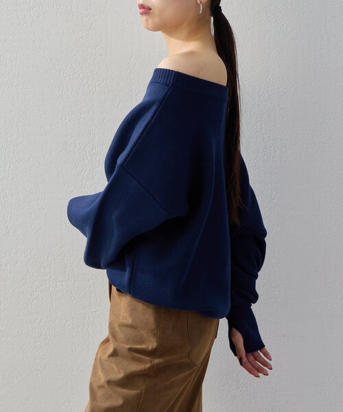 UNFORM（アンフォーム）の「【2026AW Debut】【UNFORM】スウェットライクニット（ニット/セーター・レディース・ブラック/レッド/ネイビー・FREE）」の19枚目の写真