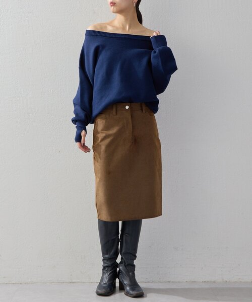 UNFORM（アンフォーム）の「【2026AW Debut】【UNFORM】スウェットライクニット（ニット/セーター・レディース・ブラック/レッド/ネイビー・FREE）」の21枚目の写真
