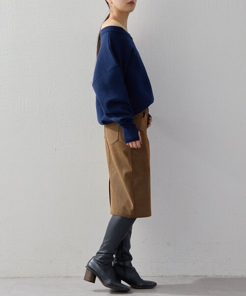UNFORM（アンフォーム）の「【2026AW Debut】【UNFORM】スウェットライクニット（ニット/セーター・レディース・ブラック/レッド/ネイビー・FREE）」の10枚目の写真