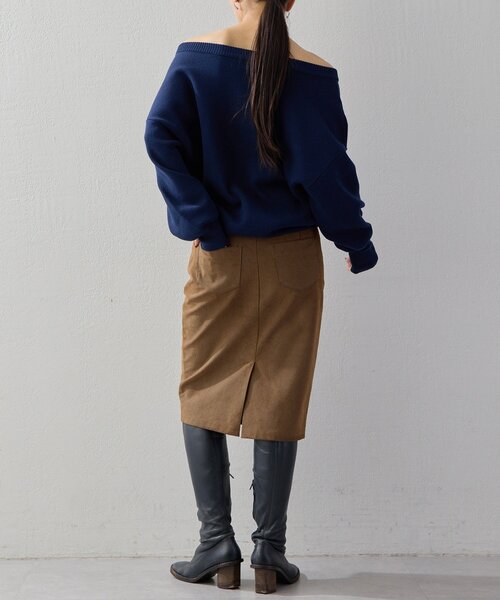 UNFORM（アンフォーム）の「【2026AW Debut】【UNFORM】スウェットライクニット（ニット/セーター・レディース・ブラック/レッド/ネイビー・FREE）」の11枚目の写真