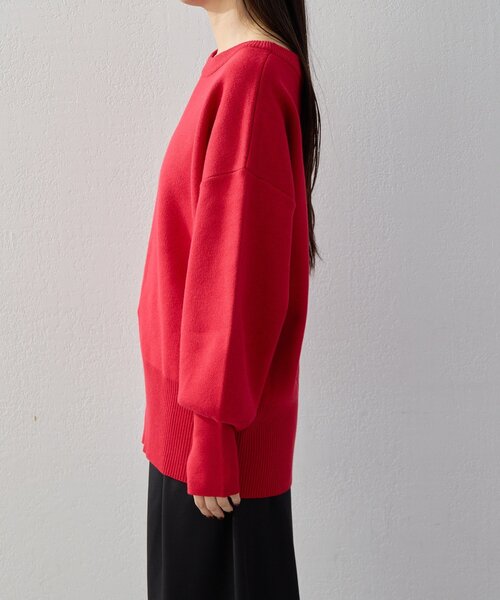UNFORM（アンフォーム）の「【2026AW Debut】【UNFORM】スウェットライクニット（ニット/セーター・レディース・ブラック/レッド/ネイビー・FREE）」の8枚目の写真