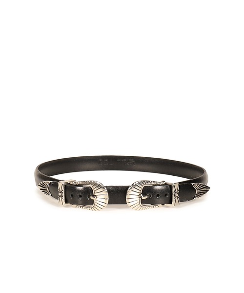 TOGA(トーガ)の「DOUBLE BUCKLE LEATHER BANGLE(ベルト・メンズ・ブラック・OS)」の1枚目の写真