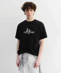 APPLIQUE YACHT T-SHIRT_UNISEX_UDTS6B134_BLACK