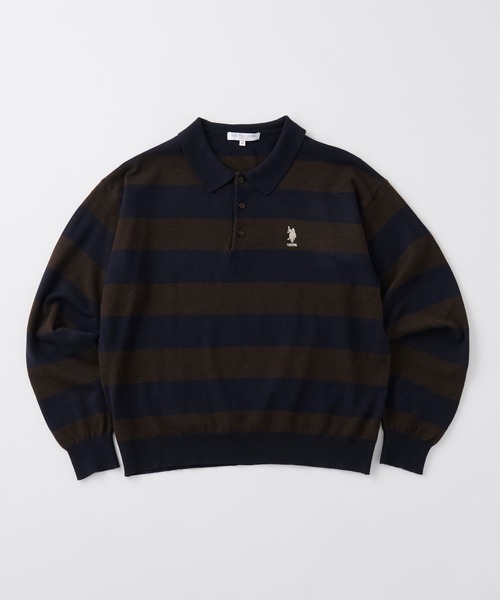 U.S. POLO ASSN.(ユーエスポロアッスン)の「U.S. POLO ASSN./ユーエスポロアッスン 別注 ワンポイント刺繍 アソート オーバーサイズ 長袖ニットポロ(ニット/セーター・メンズ・チャコール/ブラック/ネイビー/ブラック系/ネイビー系・S/L/M)」の7枚目の写真