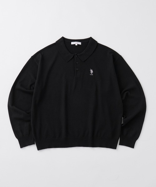 U.S. POLO ASSN.(ユーエスポロアッスン)の「U.S. POLO ASSN./ユーエスポロアッスン 別注 ワンポイント刺繍 アソート オーバーサイズ 長袖ニットポロ(ニット/セーター・メンズ・チャコール/ブラック/ネイビー/ブラック系/ネイビー系・S/L/M)」の6枚目の写真