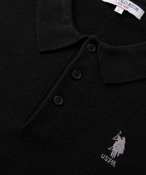 U.S. POLO ASSN.(ユーエスポロアッスン)の「U.S. POLO ASSN./ユーエスポロアッスン 別注 ワンポイント刺繍 アソート オーバーサイズ 長袖ニットポロ(ニット/セーター・メンズ・チャコール/ブラック/ネイビー/ブラック系/ネイビー系・S/L/M)」の11枚目の写真