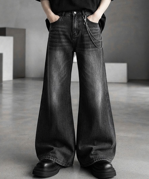 JOHNNY WOLF(ジョニーウルフ)の「ELENDIRA ルーズシルエット フレア デニムパンツ(デニムパンツ・メンズ・ブラック・L/M/S)」の2枚目の写真