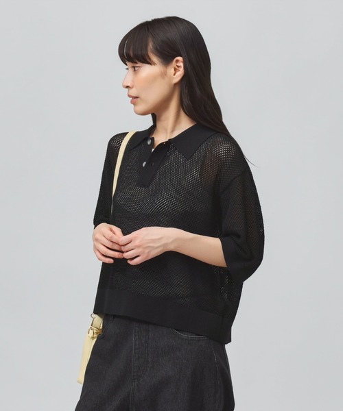 TIGORA（ティゴラ）の「ティゴラ TIGORA メッシュニットポロシャツ（ポロシャツ・レディース・ブルー/ブラック/チャコールグレー・M/L）」の14枚目の写真