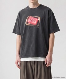 【SLICK/スリック】FIGHT CLUB Printed T-shirt 01 / ファイトクラブ ロゴプリントTシャツ / パウダー加工 / オーバーサイズ / ヴィンテージライク
