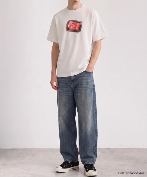 SLICK(スリック)の「【SLICK/スリック】FIGHT CLUB Printed T-shirt 01 / ファイトクラブ ロゴプリントTシャツ / パウダー加工 / オーバーサイズ / ヴィンテージライク(Tシャツ/カットソー・メンズ・ブラック/ホワイト・3/2/1)」の7枚目の写真