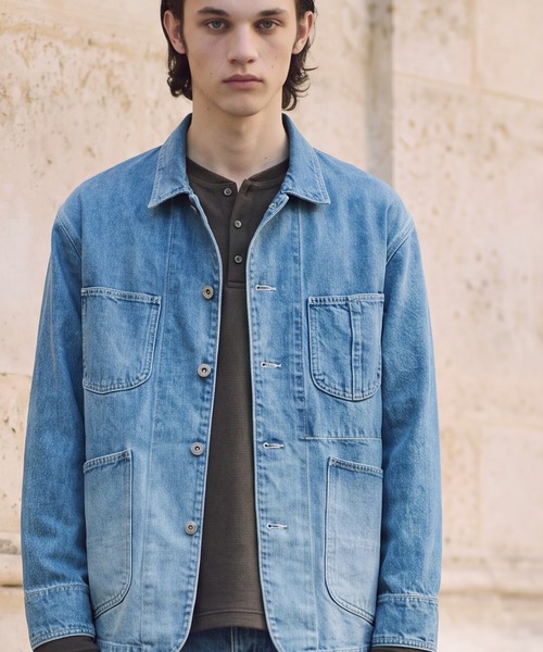 UNITED TOKYO(ユナイテッドトウキョウ)の「【数量限定】13oz SELVEDGE DENIM カバーオール(カバーオール・メンズ・ライトブルー/ダークインディゴブルー・1/2)」の1枚目の写真
