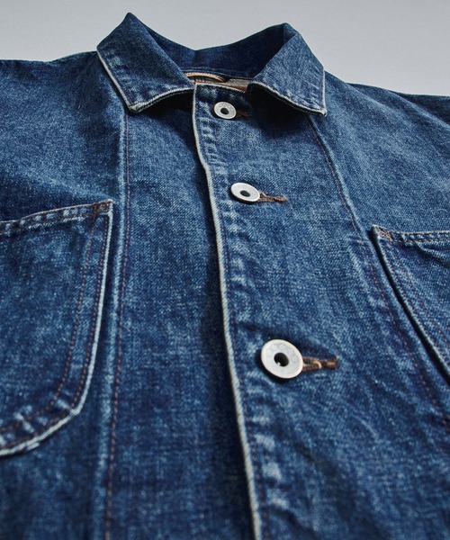 UNITED TOKYO(ユナイテッドトウキョウ)の「【数量限定】13oz SELVEDGE DENIM カバーオール(カバーオール・メンズ・ライトブルー/ダークインディゴブルー・1/2)」の9枚目の写真