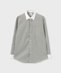 ストライプ クレリックドレスシャツ / 263205 801PRC