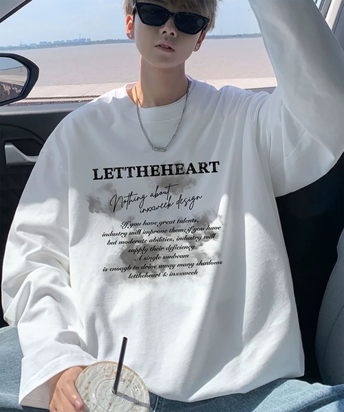WESTBOY(ウエストボーイ)の「Y2K フロントグラフィックプリント ロングスリーブTシャツ WO26W7TP19(Tシャツ/カットソー・メンズ・ホワイト/ブラック・L/M/XL)」の2枚目の写真