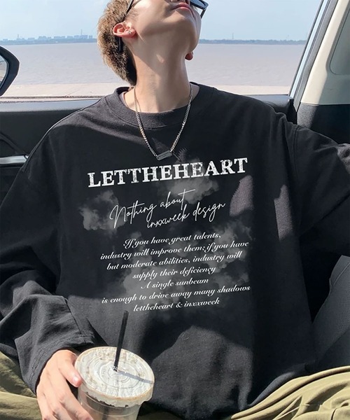 WESTBOY(ウエストボーイ)の「Y2K フロントグラフィックプリント ロングスリーブTシャツ WO26W7TP19(Tシャツ/カットソー・メンズ・ホワイト/ブラック・L/M/XL)」の7枚目の写真