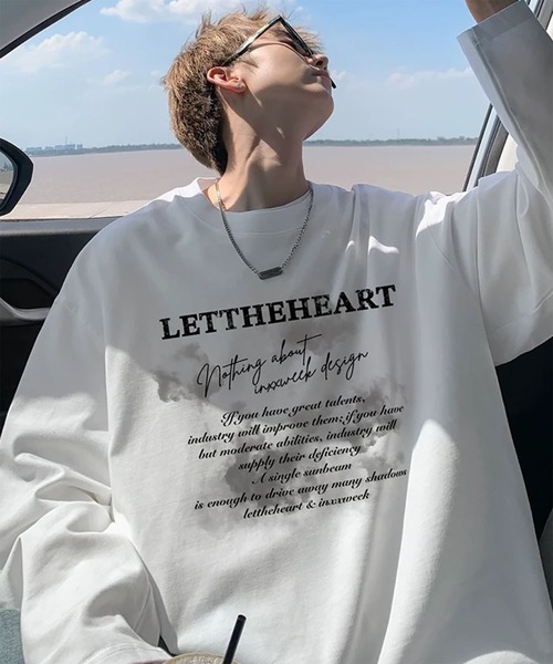 WESTBOY(ウエストボーイ)の「Y2K フロントグラフィックプリント ロングスリーブTシャツ WO26W7TP19(Tシャツ/カットソー・メンズ・ホワイト/ブラック・L/M/XL)」の9枚目の写真