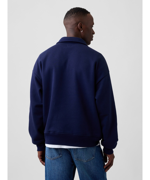 GAP（ギャップ）の「オーバーサイズ GAPロゴ 1/4ジップアップ スウェットシャツ（スウェット・メンズ・ブラック/ネイビー/グリーン・M/L/S/XS/XL）」の4枚目の写真