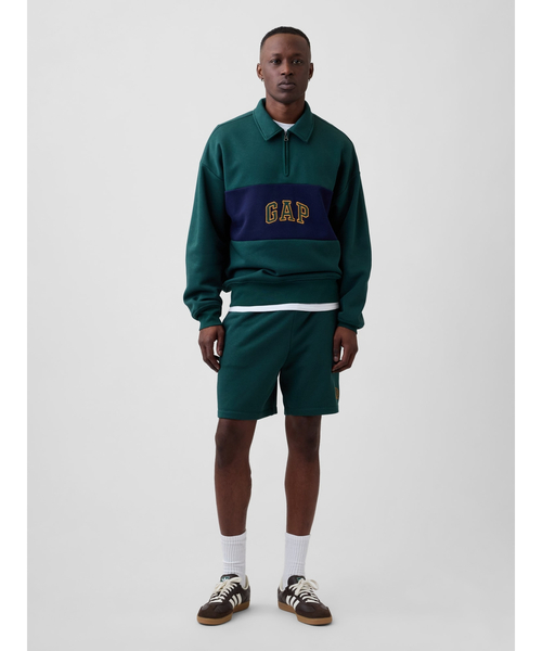 GAP（ギャップ）の「オーバーサイズ GAPロゴ 1/4ジップアップ スウェットシャツ（スウェット・メンズ・ブラック/ネイビー/グリーン・M/L/S/XS/XL）」の10枚目の写真