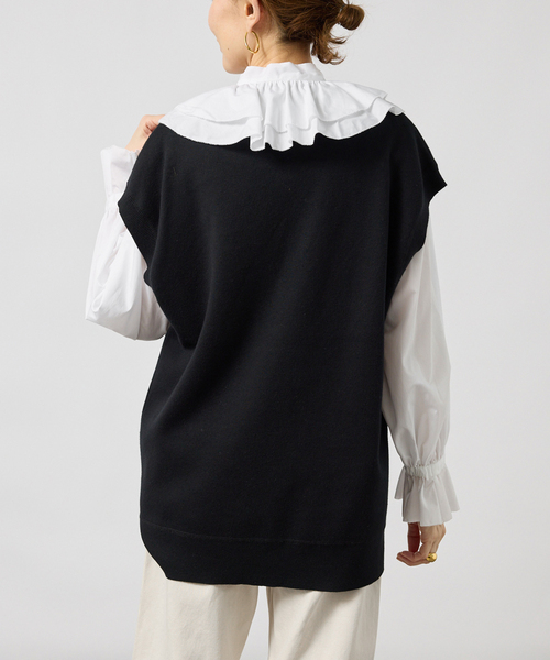 VERMEIL par iena（ヴェルメイユパーイエナ）の「Pinstripe フリルブラウス（シャツ/ブラウス・レディース・その他11/ホワイト・FREE）」の8枚目の写真
