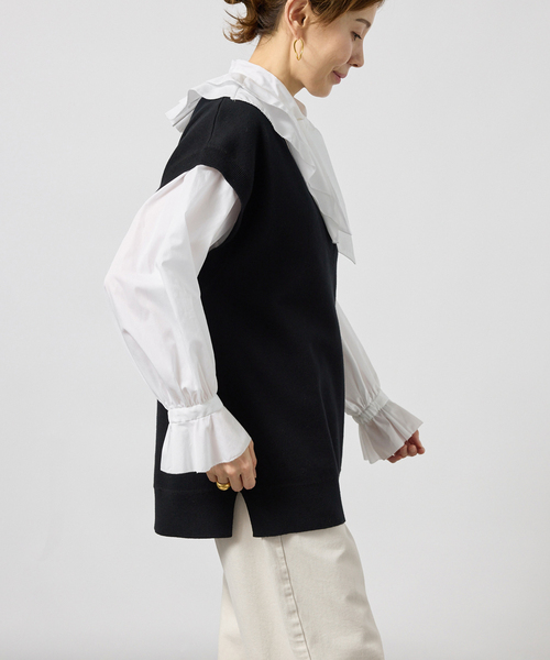 VERMEIL par iena（ヴェルメイユパーイエナ）の「Pinstripe フリルブラウス（シャツ/ブラウス・レディース・その他11/ホワイト・FREE）」の9枚目の写真