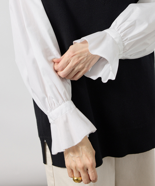 VERMEIL par iena（ヴェルメイユパーイエナ）の「Pinstripe フリルブラウス（シャツ/ブラウス・レディース・その他11/ホワイト・FREE）」の11枚目の写真