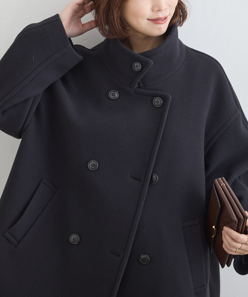 journal standard L'essage(ジャーナルスタンダードレサージュ)の「MANTECO/FABRICA ショートスタンドコート(その他アウター・レディース・カーキ/ネイビー/ブラック・38/36)」の3枚目の写真