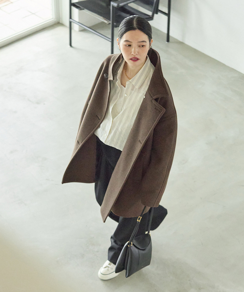 journal standard L'essage(ジャーナルスタンダードレサージュ)の「MANTECO/FABRICA ショートスタンドコート(その他アウター・レディース・カーキ/ネイビー/ブラック・38/36)」の5枚目の写真