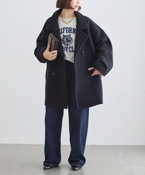 journal standard L'essage(ジャーナルスタンダードレサージュ)の「MANTECO/FABRICA ショートスタンドコート(その他アウター・レディース・カーキ/ネイビー/ブラック・38/36)」の6枚目の写真