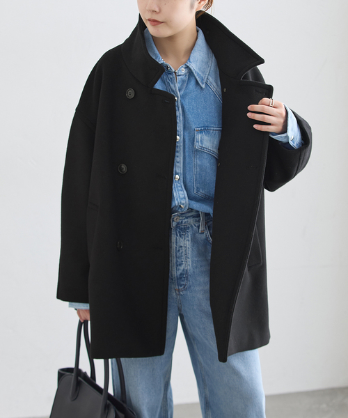 journal standard L'essage(ジャーナルスタンダードレサージュ)の「MANTECO/FABRICA ショートスタンドコート(その他アウター・レディース・カーキ/ネイビー/ブラック・38/36)」の7枚目の写真
