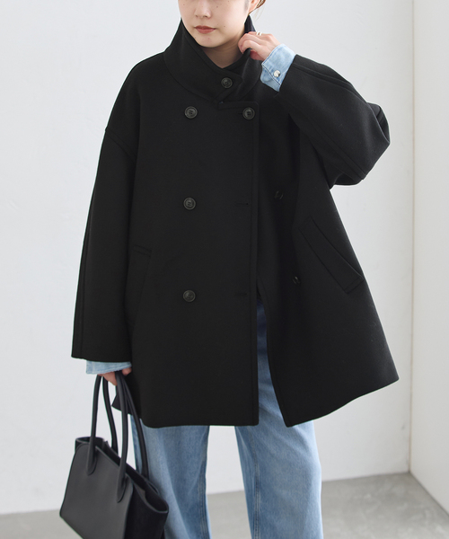 journal standard L'essage(ジャーナルスタンダードレサージュ)の「MANTECO/FABRICA ショートスタンドコート(その他アウター・レディース・カーキ/ネイビー/ブラック・38/36)」の9枚目の写真