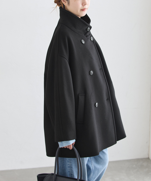 journal standard L'essage(ジャーナルスタンダードレサージュ)の「MANTECO/FABRICA ショートスタンドコート(その他アウター・レディース・カーキ/ネイビー/ブラック・38/36)」の10枚目の写真