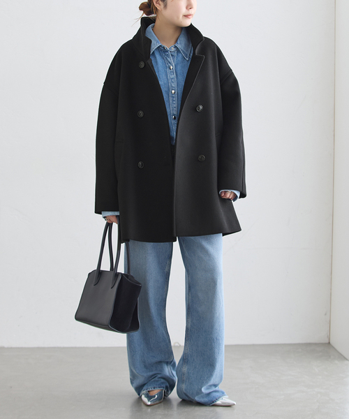 journal standard L'essage(ジャーナルスタンダードレサージュ)の「MANTECO/FABRICA ショートスタンドコート(その他アウター・レディース・カーキ/ネイビー/ブラック・38/36)」の11枚目の写真