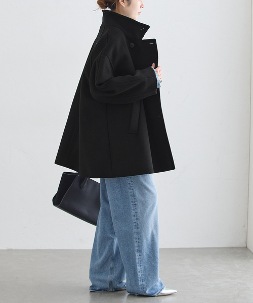 journal standard L'essage(ジャーナルスタンダードレサージュ)の「MANTECO/FABRICA ショートスタンドコート(その他アウター・レディース・カーキ/ネイビー/ブラック・38/36)」の12枚目の写真