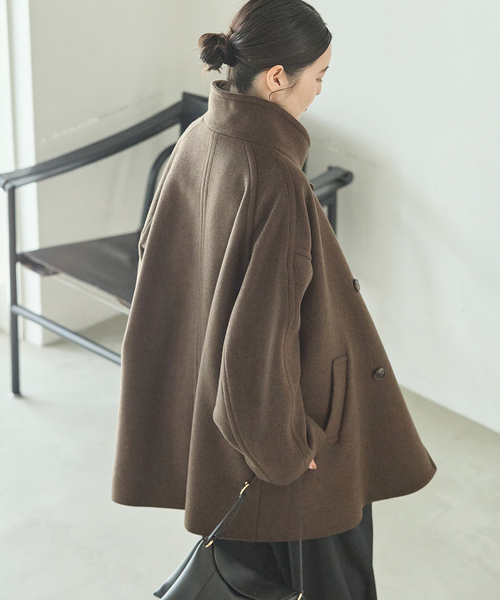 journal standard L'essage(ジャーナルスタンダードレサージュ)の「MANTECO/FABRICA ショートスタンドコート(その他アウター・レディース・カーキ/ネイビー/ブラック・38/36)」の15枚目の写真