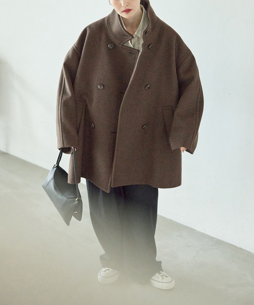 journal standard L'essage(ジャーナルスタンダードレサージュ)の「MANTECO/FABRICA ショートスタンドコート(その他アウター・レディース・カーキ/ネイビー/ブラック・38/36)」の16枚目の写真