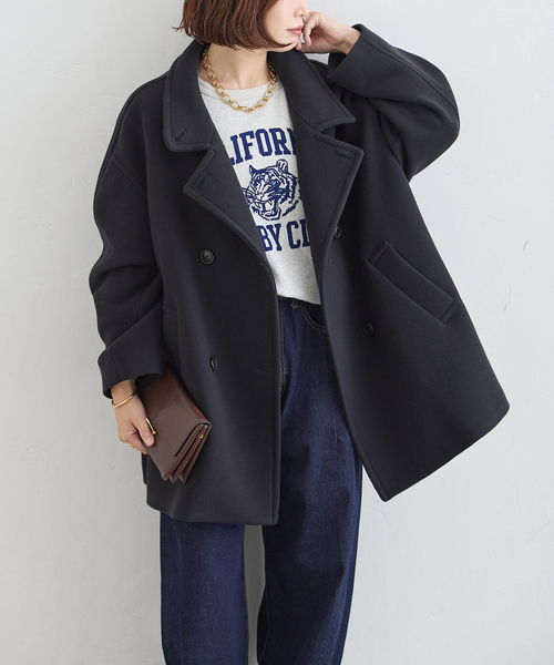 journal standard L'essage(ジャーナルスタンダードレサージュ)の「MANTECO/FABRICA ショートスタンドコート(その他アウター・レディース・カーキ/ネイビー/ブラック・38/36)」の18枚目の写真