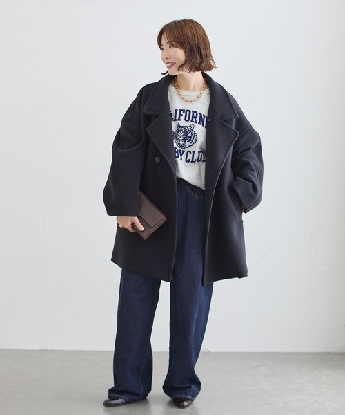 journal standard L'essage(ジャーナルスタンダードレサージュ)の「MANTECO/FABRICA ショートスタンドコート(その他アウター・レディース・カーキ/ネイビー/ブラック・38/36)」の21枚目の写真