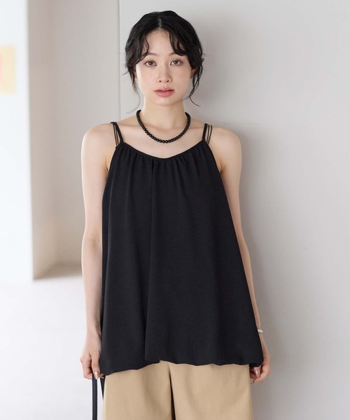 HEART MARKET(ハートマーケット)の「【接触冷感/吸水速乾】シボサテンバルーンキャミチュニック(チュニック・レディース・ブラック/チャコール/ダークブラウン/ナチュラル・FREE)」の2枚目の写真