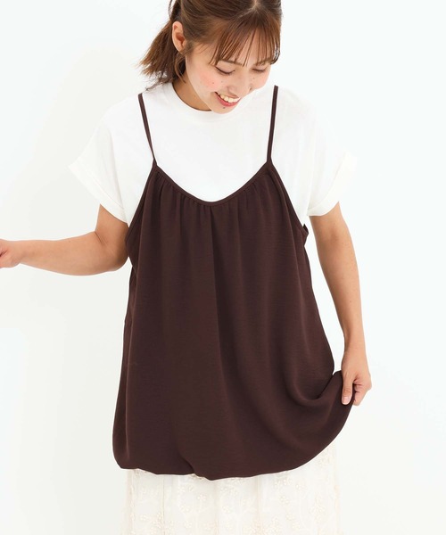HEART MARKET(ハートマーケット)の「【接触冷感/吸水速乾】シボサテンバルーンキャミチュニック(チュニック・レディース・ブラック/チャコール/ダークブラウン/ナチュラル・FREE)」の6枚目の写真