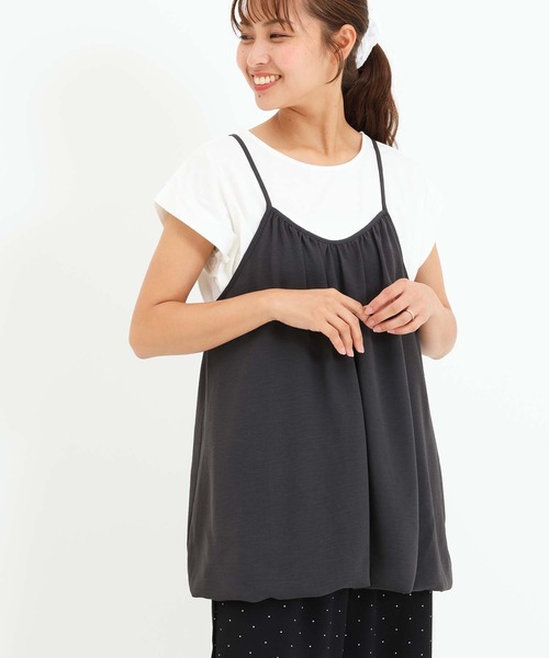 HEART MARKET(ハートマーケット)の「【接触冷感/吸水速乾】シボサテンバルーンキャミチュニック(チュニック・レディース・ブラック/チャコール/ダークブラウン/ナチュラル・FREE)」の7枚目の写真