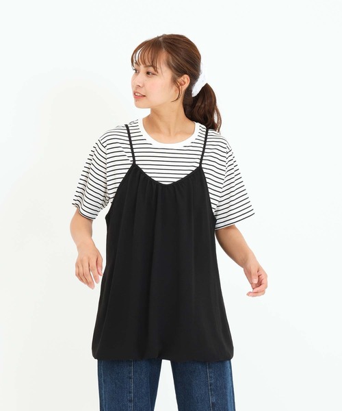 HEART MARKET(ハートマーケット)の「【接触冷感/吸水速乾】シボサテンバルーンキャミチュニック(チュニック・レディース・ブラック/チャコール/ダークブラウン/ナチュラル・FREE)」の8枚目の写真
