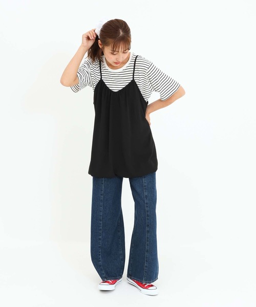HEART MARKET(ハートマーケット)の「【接触冷感/吸水速乾】シボサテンバルーンキャミチュニック(チュニック・レディース・ブラック/チャコール/ダークブラウン/ナチュラル・FREE)」の9枚目の写真