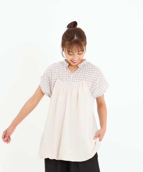 HEART MARKET(ハートマーケット)の「【接触冷感/吸水速乾】シボサテンバルーンキャミチュニック(チュニック・レディース・ブラック/チャコール/ダークブラウン/ナチュラル・FREE)」の12枚目の写真