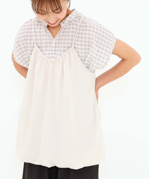 HEART MARKET(ハートマーケット)の「【接触冷感/吸水速乾】シボサテンバルーンキャミチュニック(チュニック・レディース・ブラック/チャコール/ダークブラウン/ナチュラル・FREE)」の14枚目の写真