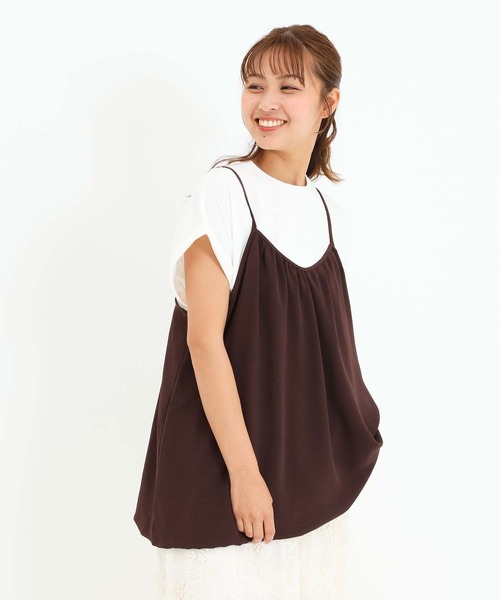 HEART MARKET(ハートマーケット)の「【接触冷感/吸水速乾】シボサテンバルーンキャミチュニック(チュニック・レディース・ブラック/チャコール/ダークブラウン/ナチュラル・FREE)」の16枚目の写真