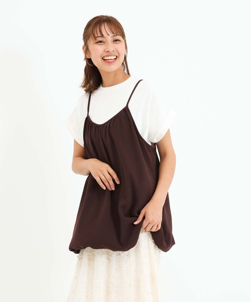 HEART MARKET(ハートマーケット)の「【接触冷感/吸水速乾】シボサテンバルーンキャミチュニック(チュニック・レディース・ブラック/チャコール/ダークブラウン/ナチュラル・FREE)」の18枚目の写真